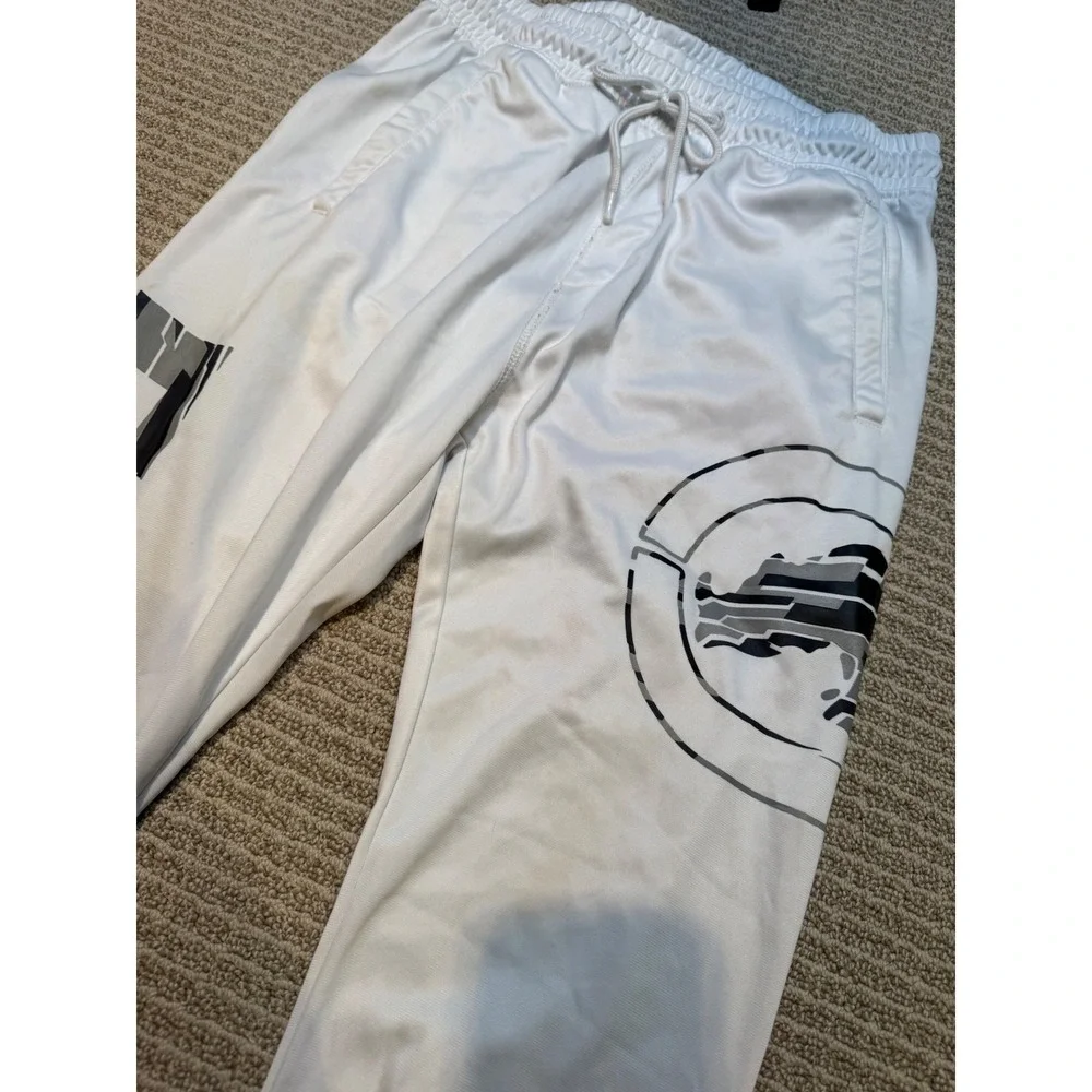 Ecko‎ Function Mens White Graphic Joggers Camo Logo Sweatpants Medium